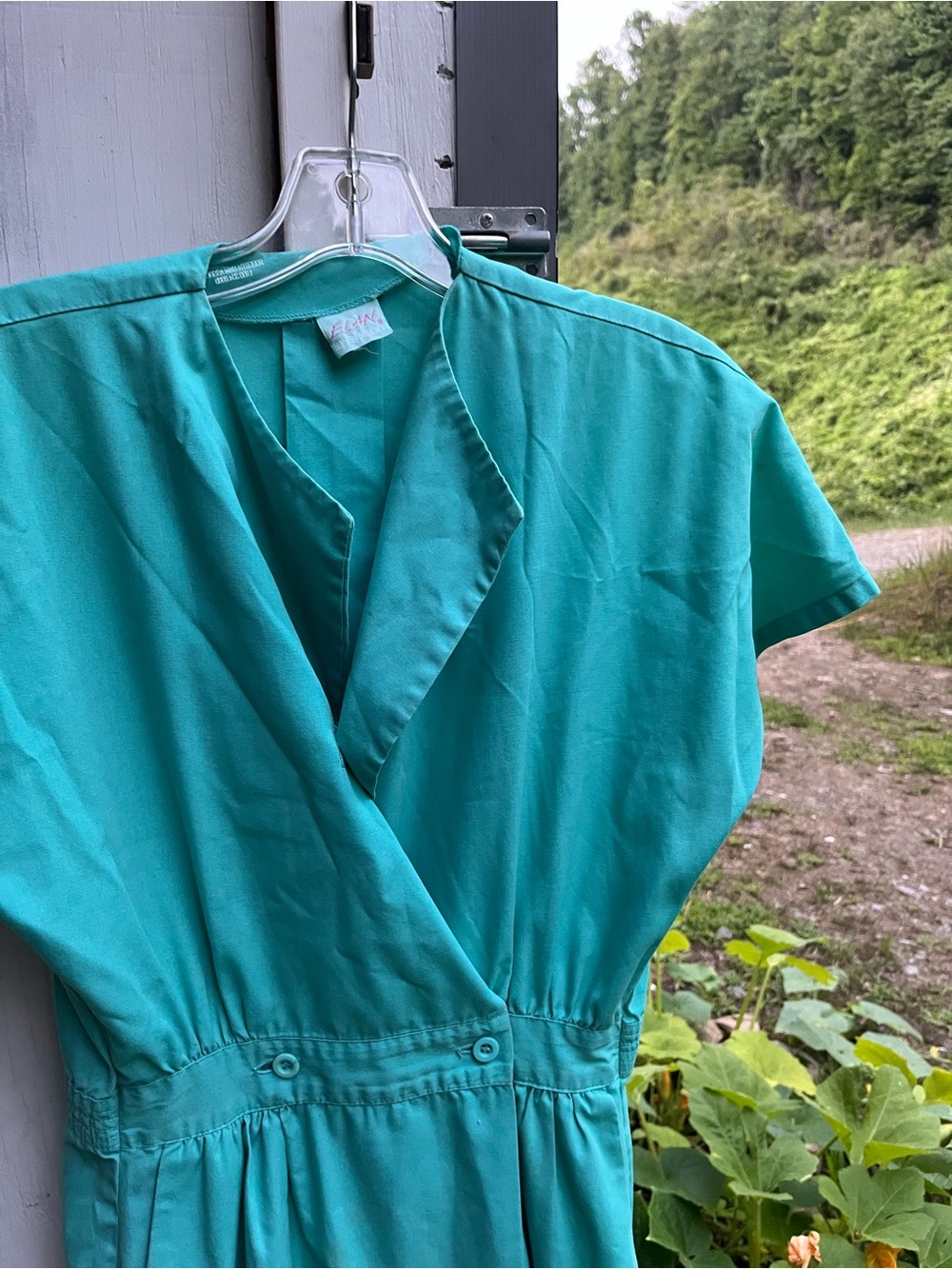 Vtg Turquoise Women's Short Sleeve Dress